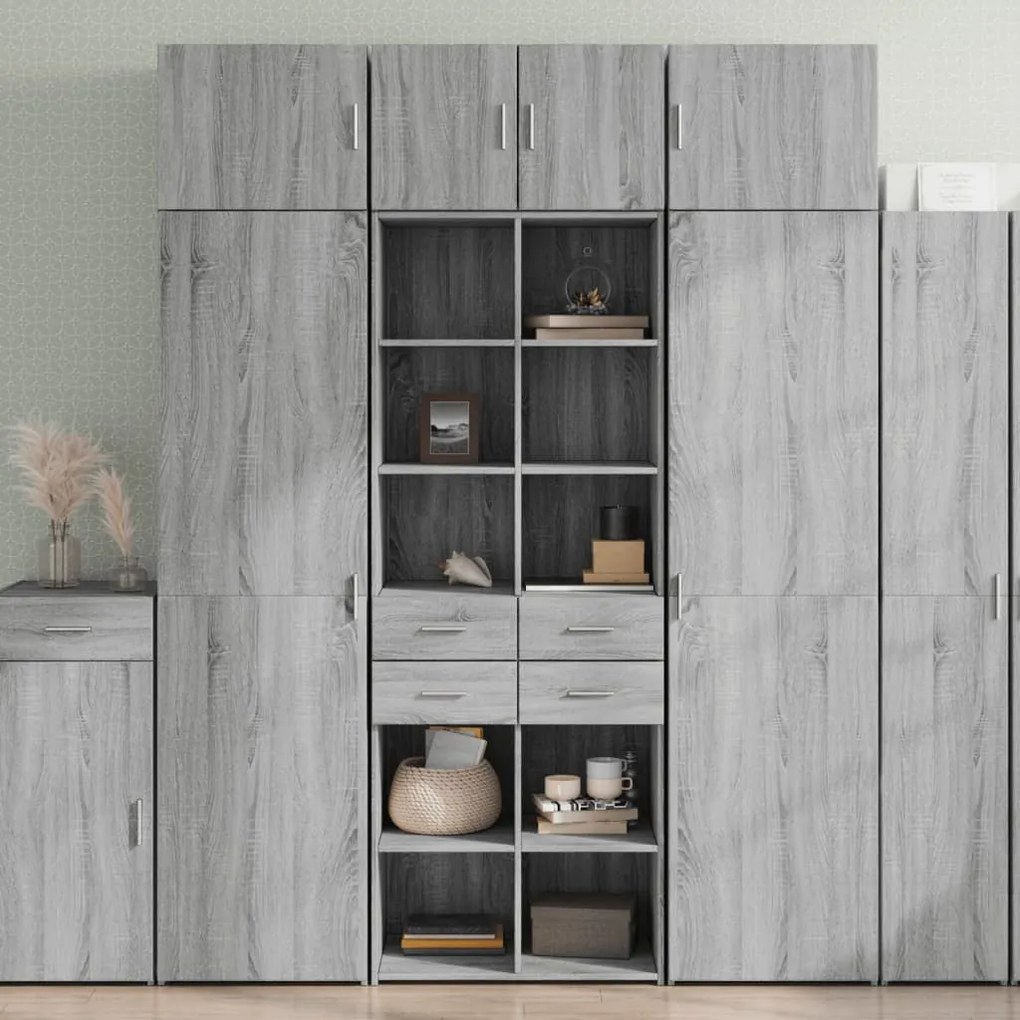 vidaXL Dulap înalt, gri sonoma, 70x42,5x185 cm, lemn prelucrat