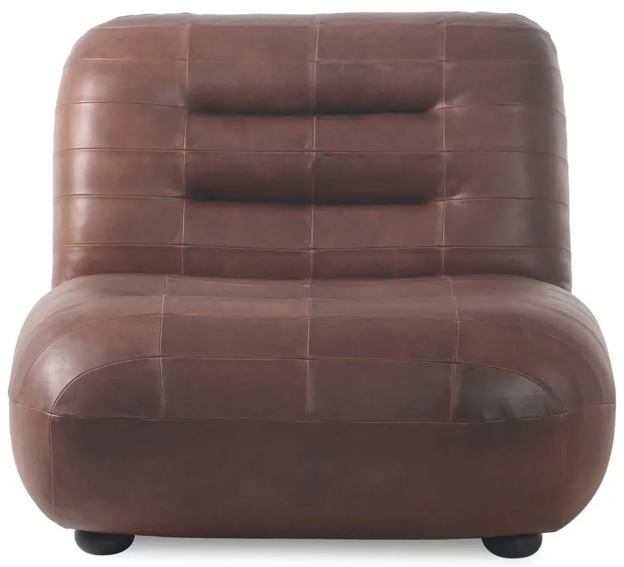 Fotoliu maro cu tapițerie din piele Wyatt – Dutchbone