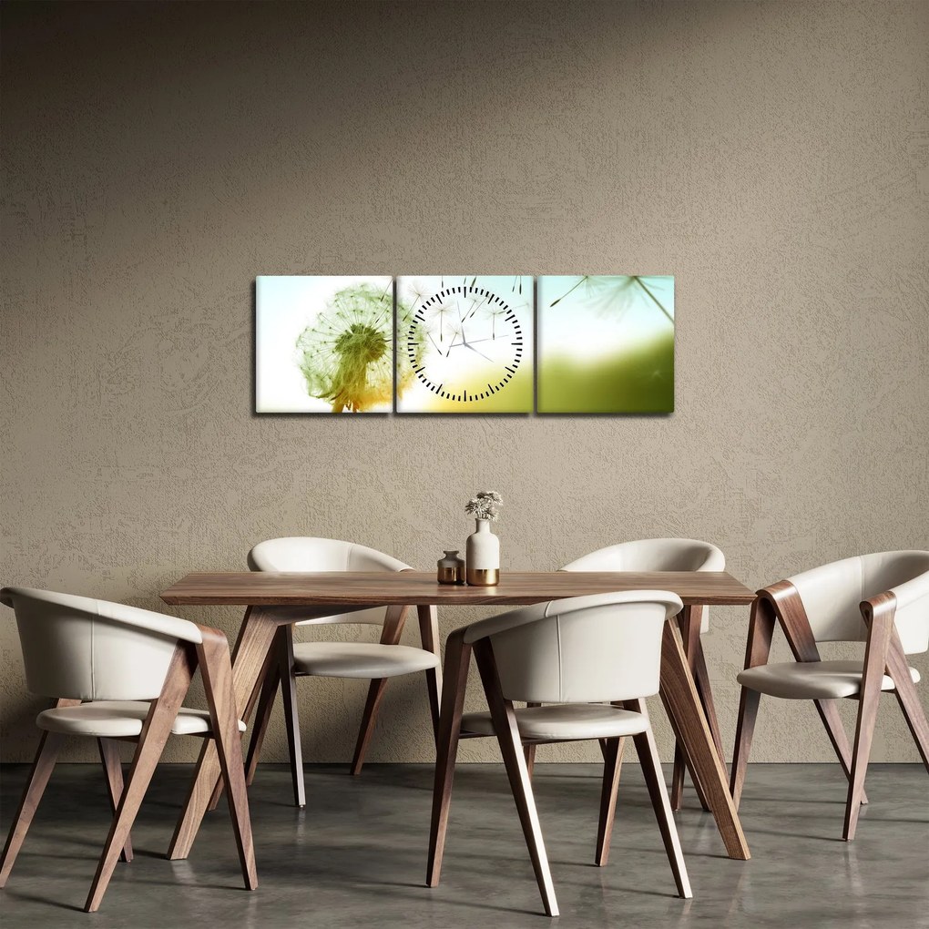 Tablou - Păpădia în vânt (cu ceas) (90x30 cm)