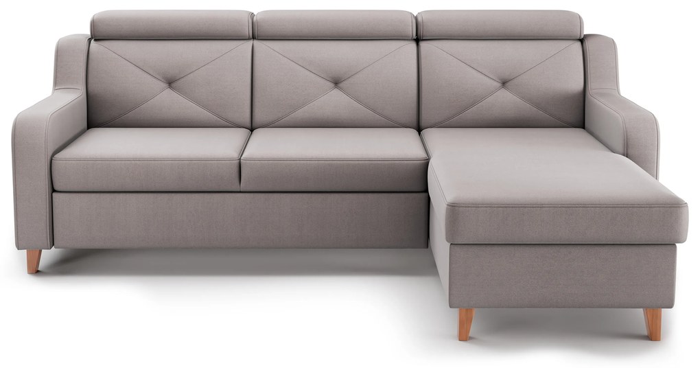 Colțar extensibil Laksaro pe dreapta - catifea bej închis Jasmine 25