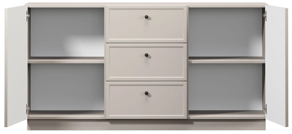 Comodă cu sertare Lorini 150 cm - cașmir / mânere negre