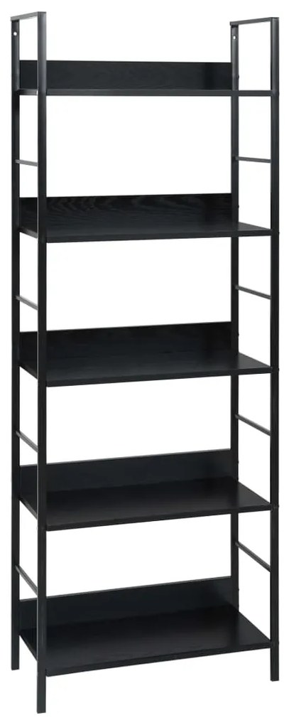 vidaXL Etajeră cărți 5 rafturi, negru, 60x27,6x158,5 cm lemn prelucrat