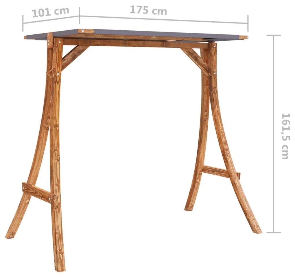 Cadru balansoar cu acoperis antracit, lemn curbat finisaj tec Antracit