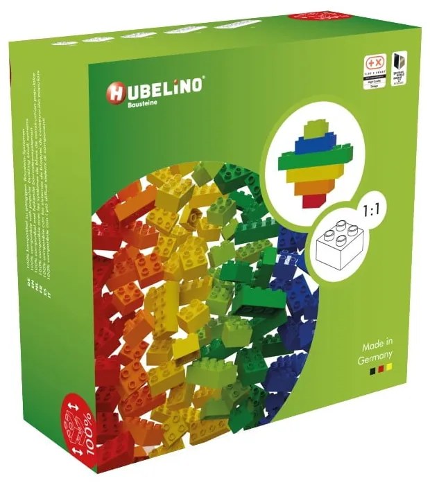 Set cuburi de construit Hubelino Rainbow, 120 piese