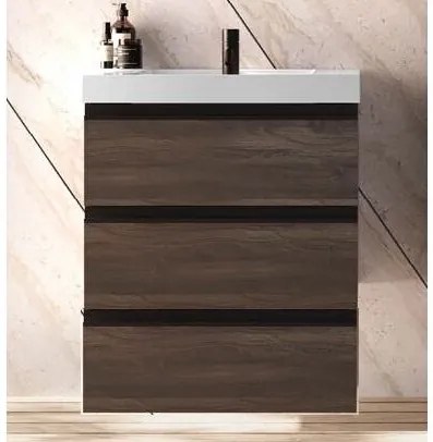 Set mobilier baie (masca stativa cu 3 sertare si lavoar) Kolpa San Harmony 120x48xH90, stejar inchis