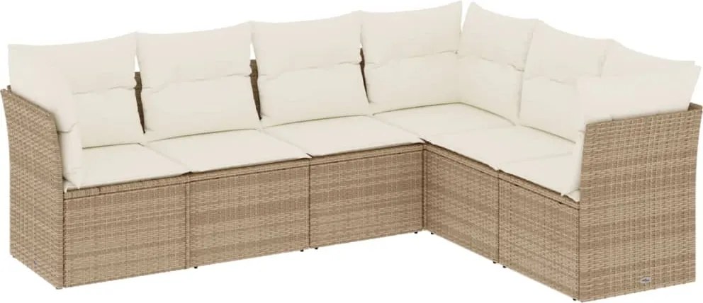 vidaXL Set canapele de grădină cu perne, 6 piese, bej, poliratan