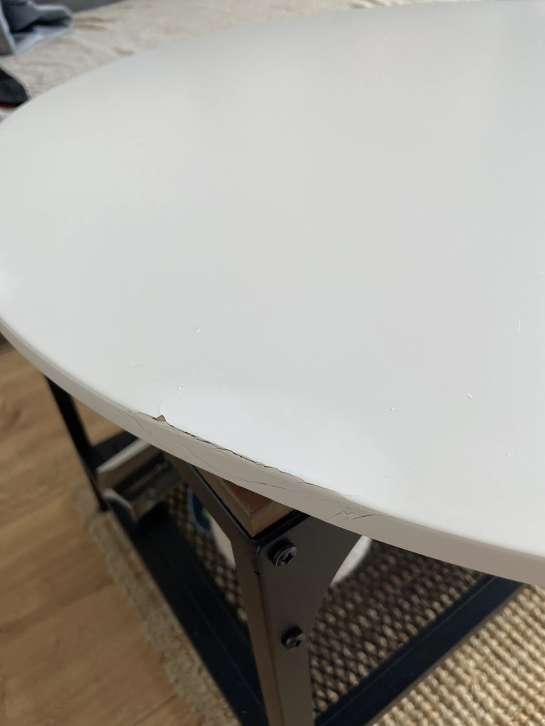 Reducere Masa rotunda alba pentru dining KAMI 80x80 cm II calitate.