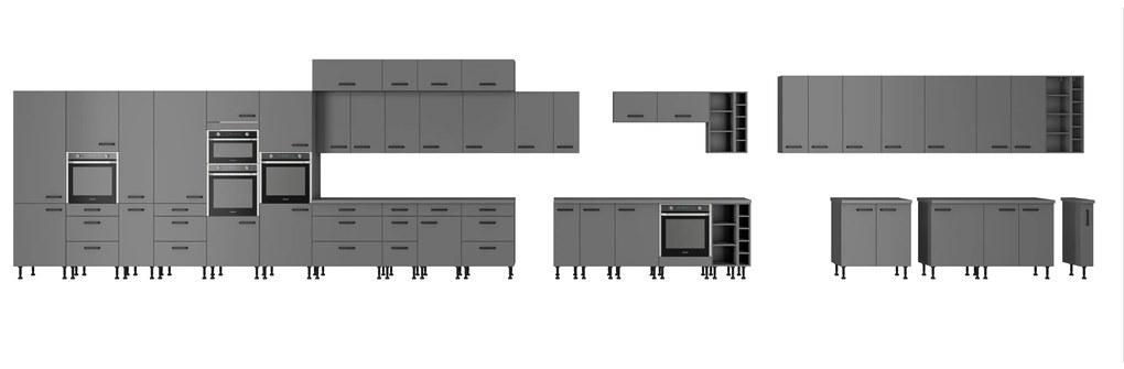 Dulap bucătărie pentru alimente Nesia 60 DK-215 2F (Antracit). 1049709
