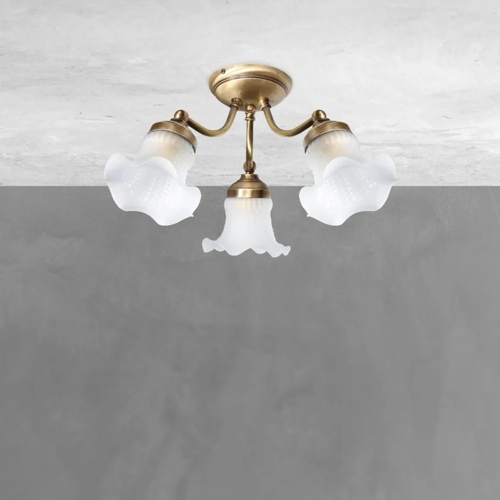 Lustra aplicata din alama design italian Glass Bell 3L