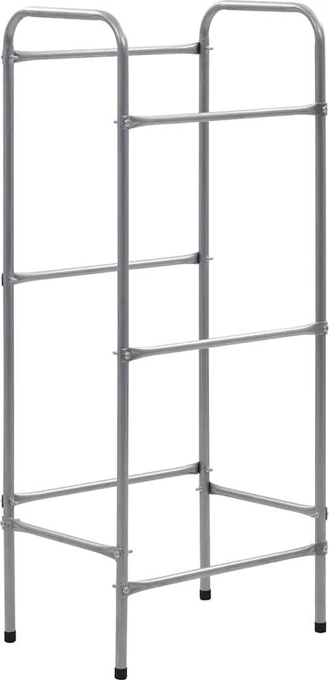 vidaXL Raft de depozitare pentru 3 lăzi, argintiu, 50x33x116 cm, oțel