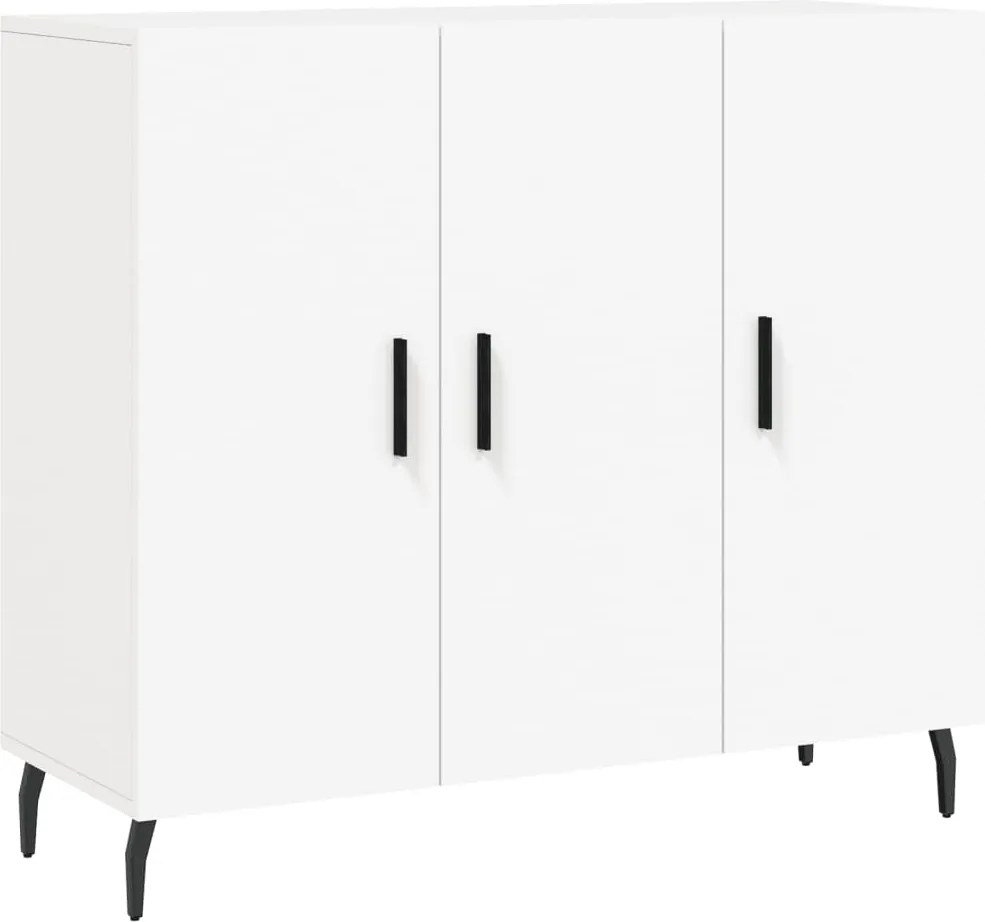 vidaXL Dulap, alb, 90x34x80 cm, lemn compozit