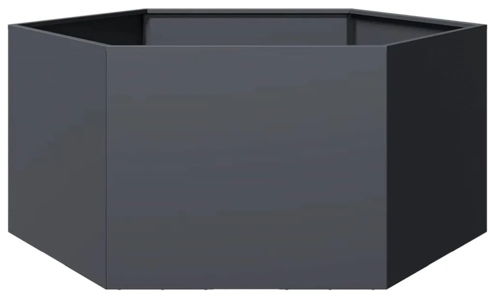 vidaXL Jardinieră de grădină antracit 104x90x45 cm oțel hexagonal