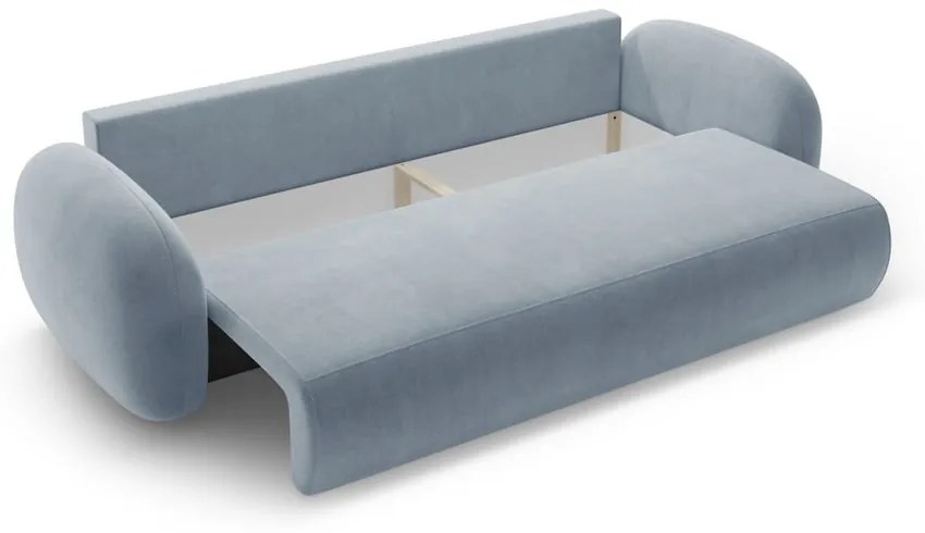 Canapea albastru prăfuit extensibilă/cu spațiu de depozitare cu tapițerie din catifea 262 cm Tonale – Cosmopolitan Design