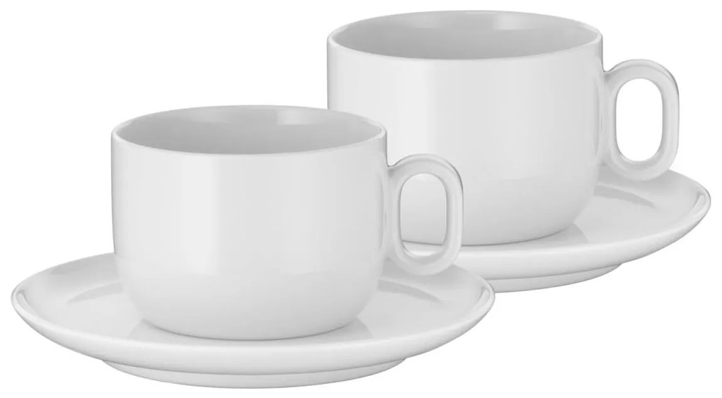 SET 2x ceașcă cu farfurioară pentru cappuccino WMF BARISTA 160 ml alb