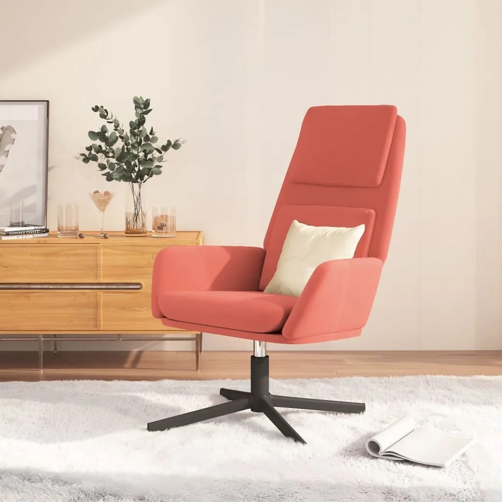 341344 vidaXL Scaun de relaxare, roz, catifea