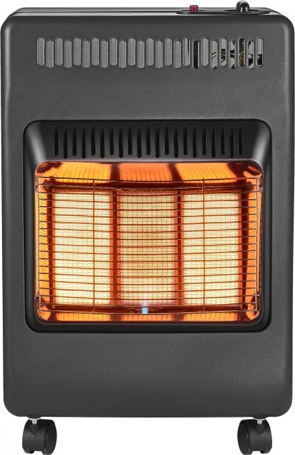 Aragaz pe gaz ELITE EGH-1363, 3800 W, Încălzitor portabil pe gaz 1-în-1, Roți pentru deplasare ușoară, Negru