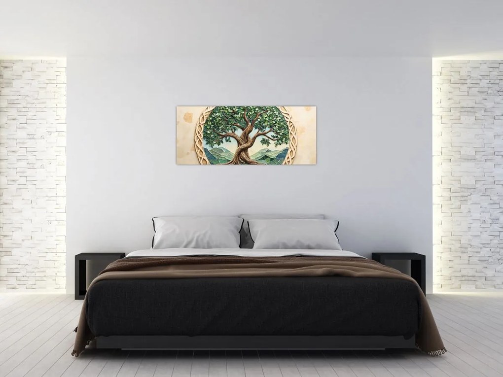 Tablou – Arborele vieții împletit (120x50 cm)