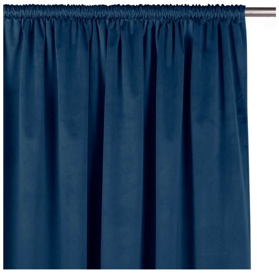 Draperie albastră dimout (semi-opacă) din catifea 140x270 cm Velto – Filumi