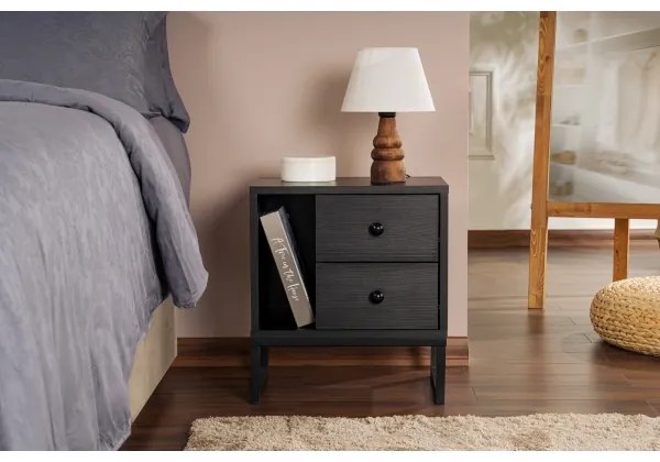 Noptieră GLIMMER 50x45,2 cm negru