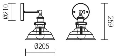 Redo 01-1026 - Aplică perete SAVILLE 1xE27/42W/230V