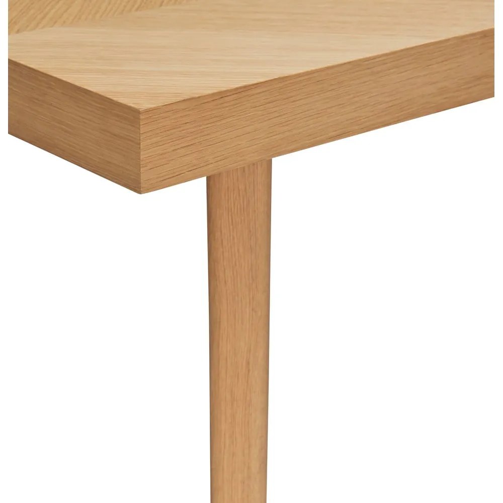 Masă de dining în culoare naturală cu aspect de lemn de stejar 80x160 cm Herringbone – Hübsch