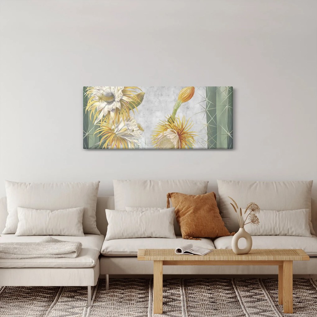 Tablou - Cactuși înfloriți (120x50 cm)
