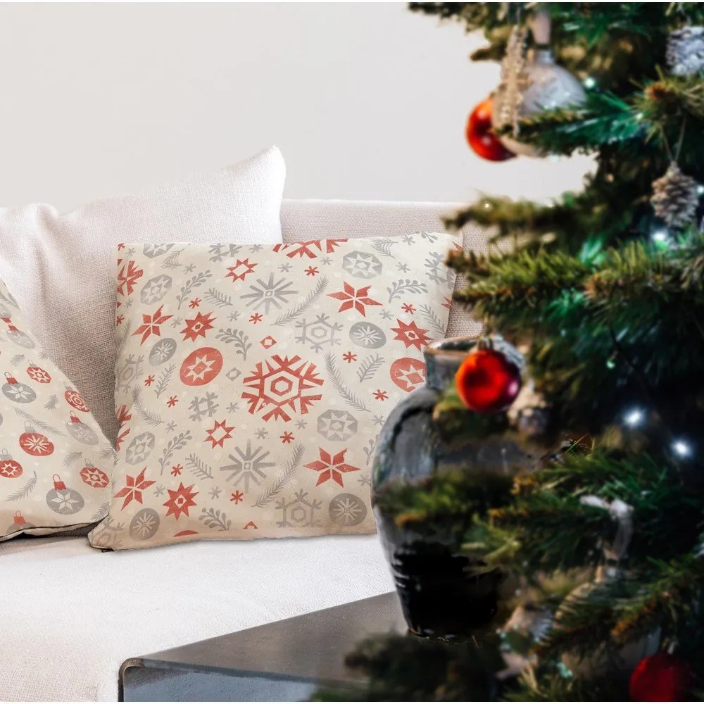 Pernă cu husă din bumbac Crăciun Butter Kings Snowflake Frost, 45 x 45 cm