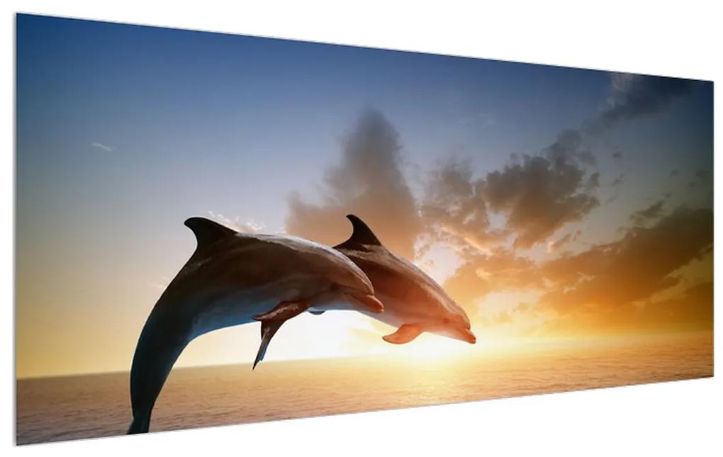 Tablou cu delfinii (120x50 cm), în 40 de alte dimensiuni noi