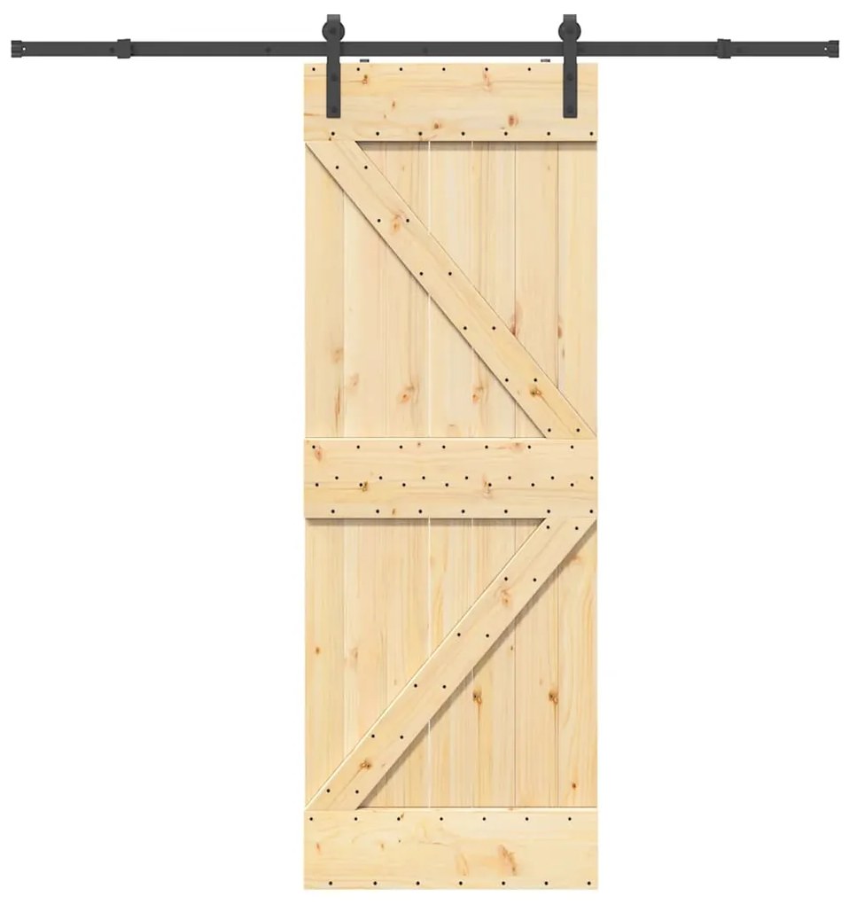 vidaXL Ușă glisantă cu set de feronerie 70x210 cm, lemn masiv de pin