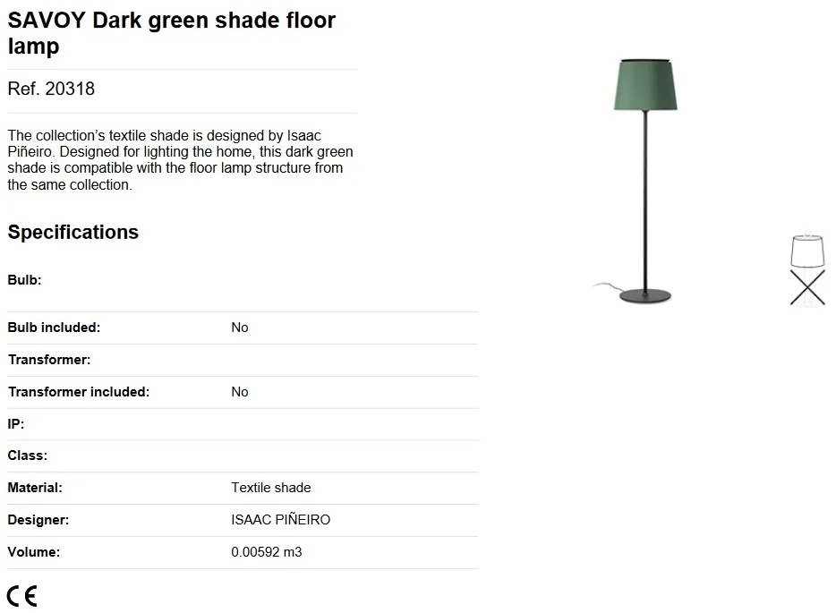 Lampadar / Lampa de podea moderna design elegant SAVOY negru/verde