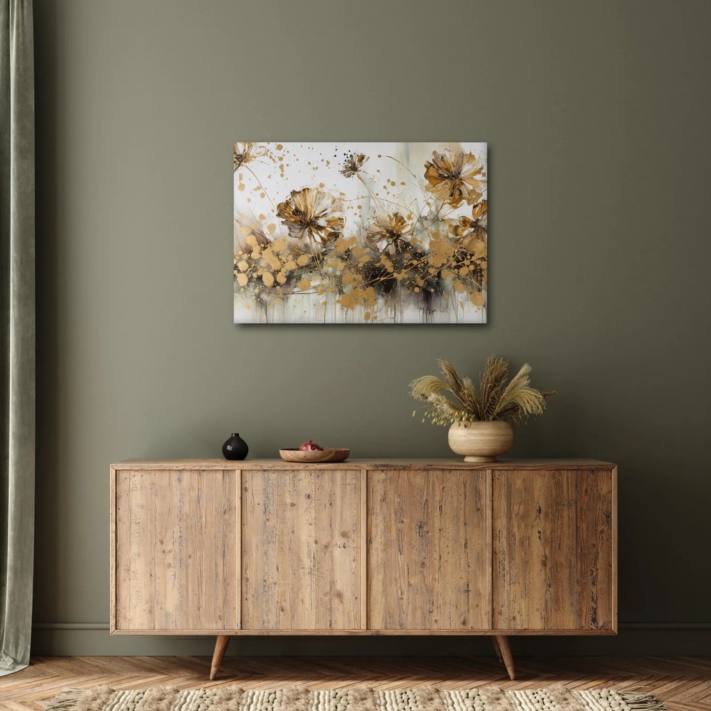 Tablou - pictură abstractă florală (70x50 cm)