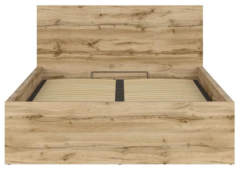 Pat matrimonial 140 cm Tetrix 8 (stejar wotan) (cu somieră) (cu sp. depozitare). Promo -31%. 1098490