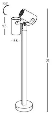 Stalp cu spot directionabil iluminat exterior modern IP54 Milly