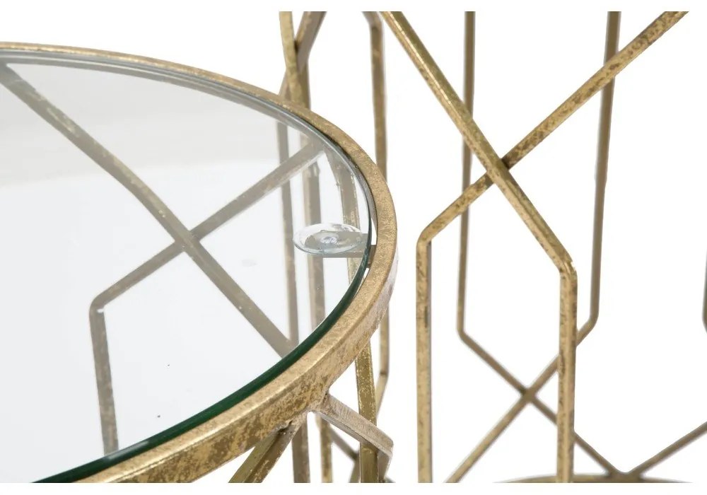 Măsuțe auxiliare rotunde cu blat din sticlă 2 buc. ø 42 cm Tunisi – Mauro Ferretti