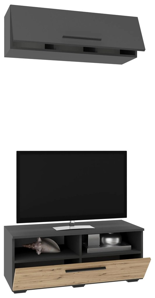Living Kos V11, Antracit/Stejar Artisan, L 95 cm