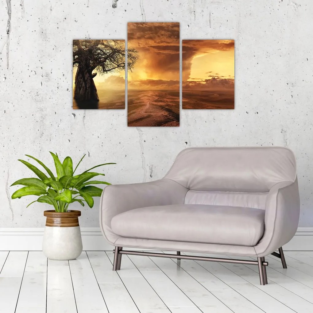 Tablou cu norii portocalii (90x60 cm)