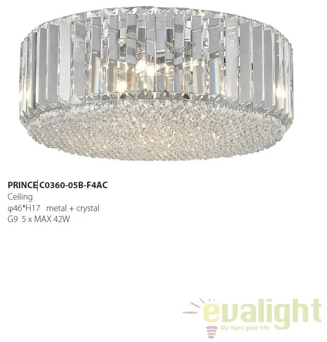 Plafoniera eleganta design modern PRINCE C0360-05B-F4AC ZL