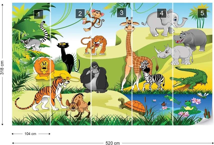 Fototapet GLIX - Cartoon Animals  + adeziv GRATUIT Tapet nețesute  - 520x318 cm