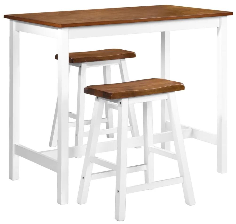 245547 vidaXL Set mobilier tip bar, masă și scaune, 3 piese, lemn masiv