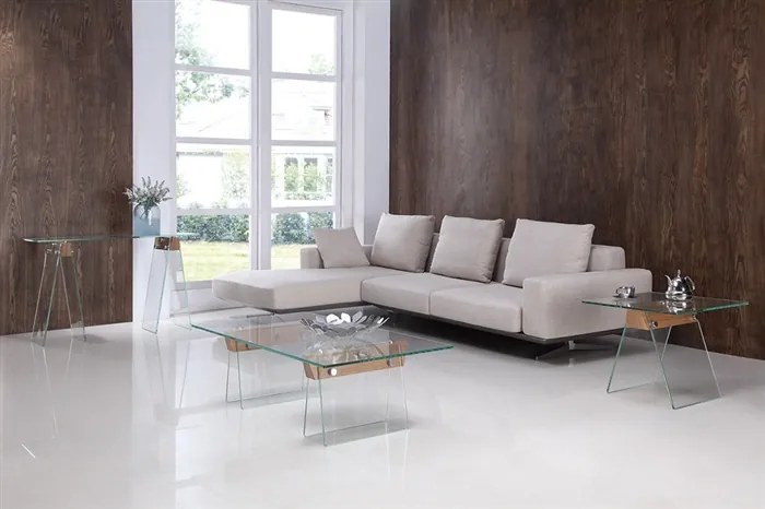 Masuta design modern din sticla si lemn, ALHAMBRA 60x60cm 196.MBALH60 SDM