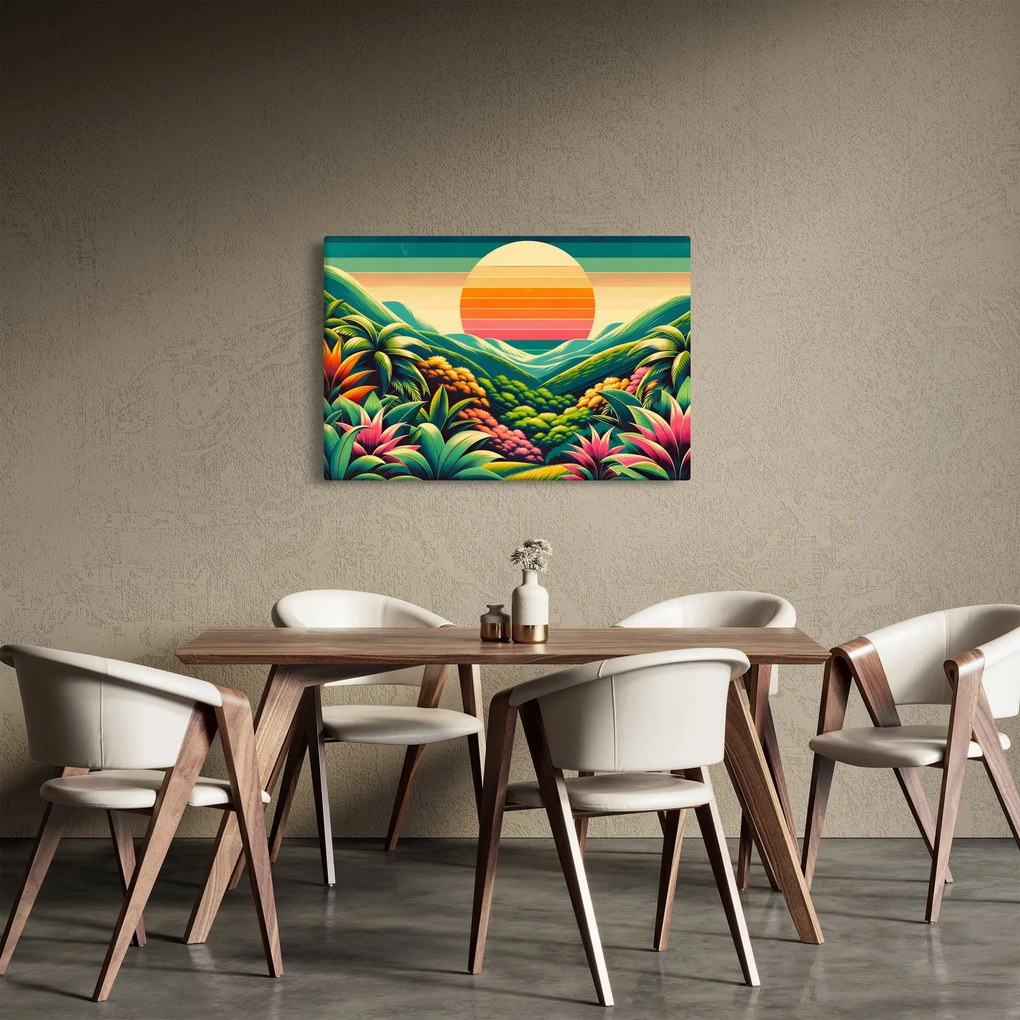 Tablou - Apus de soare multicolor (90x60 cm)