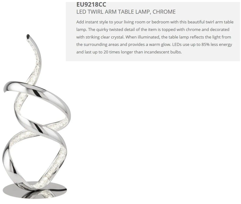 Lampa de masa LED moderna design cromat Twirls EU9218CC SRT