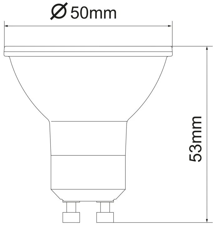 Bec GU10 LED 4,9W 345lm, 3000K
