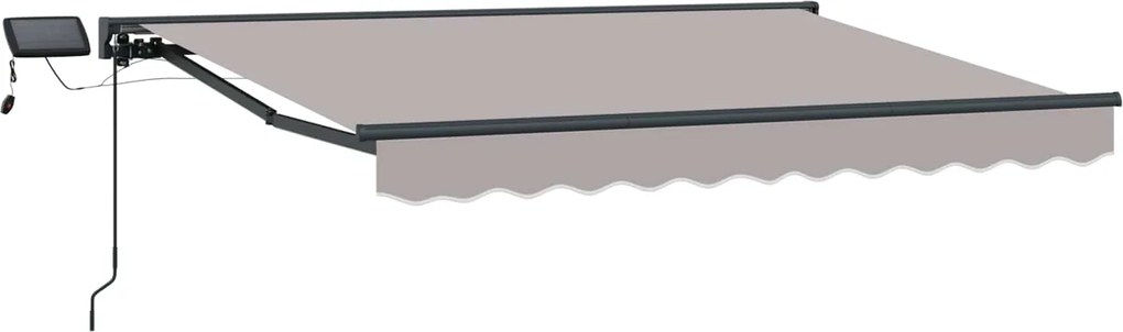 vidaXL Cadru manual de marchiză cu LED-uri Gri deschis 3 x 2,5 m