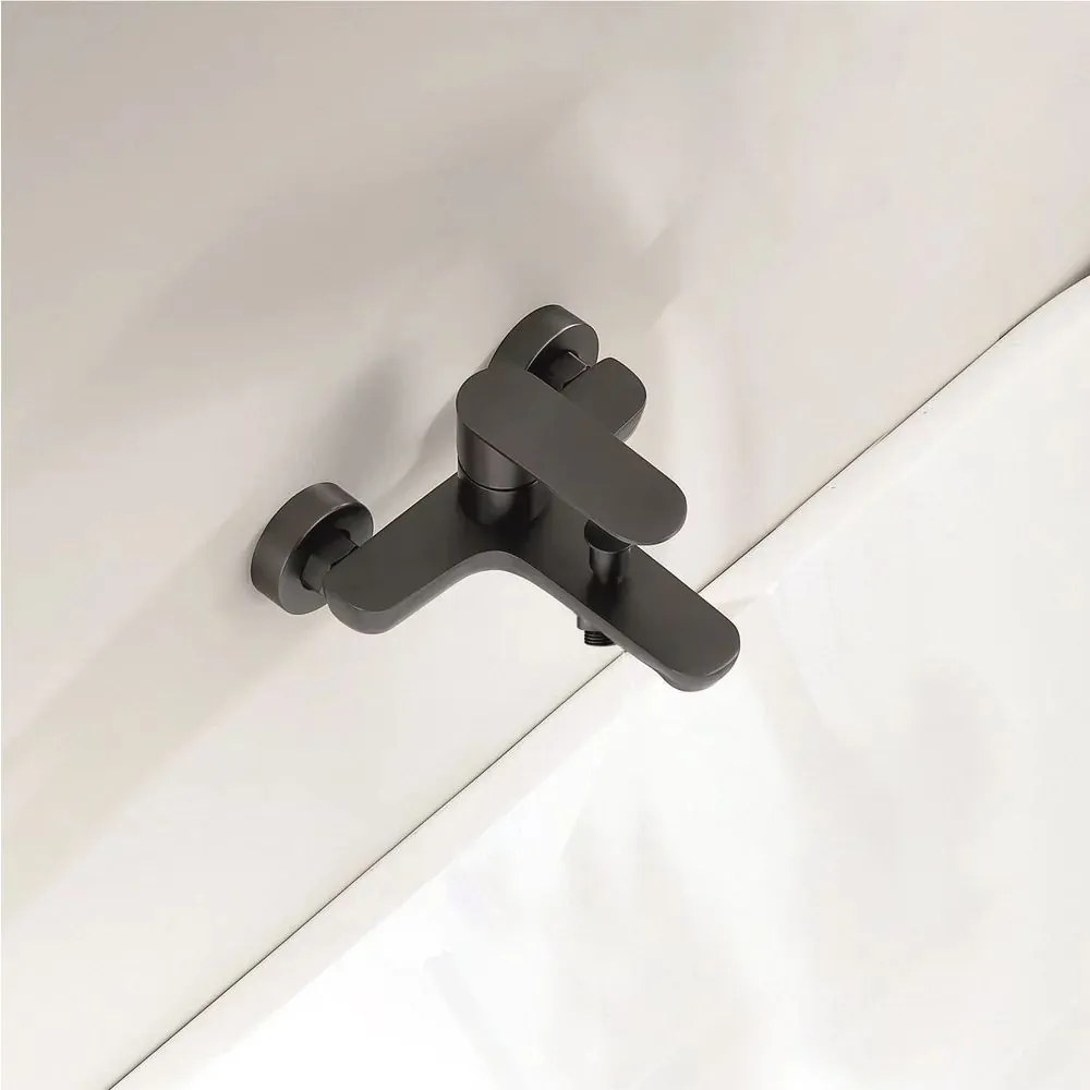 Baterie cada-dus Inter Ceramic Venice monocomanda gri mat