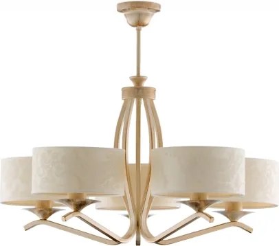 Brilagi - Lustru pe tijă SAPHIRE 5xE27/15W/230V diam. 66 cm crem/auriu/patină