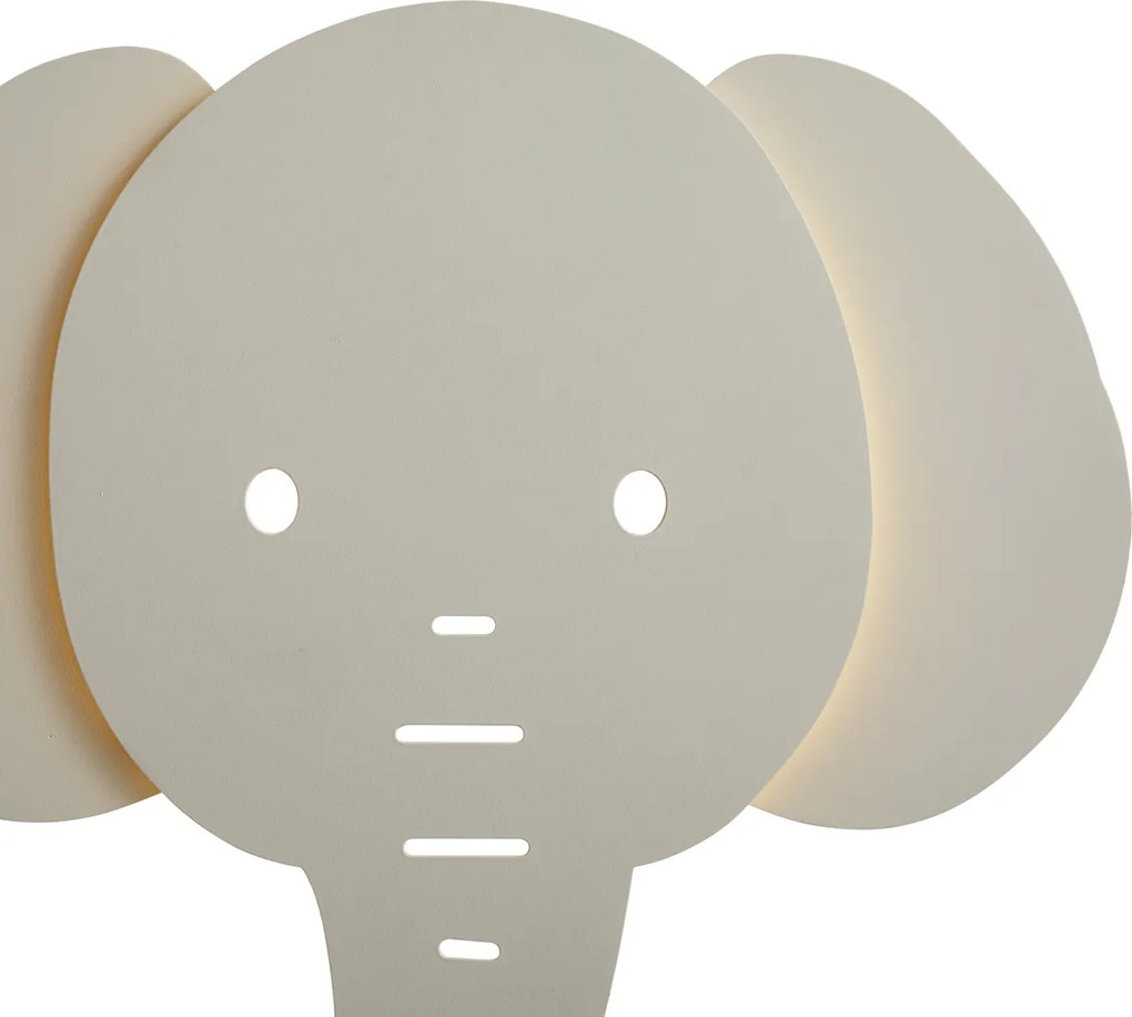Lampă de perete pentru copii bej, cu LED, cu 3 trepte de intensitate luminoasă - Ellie the Elephant