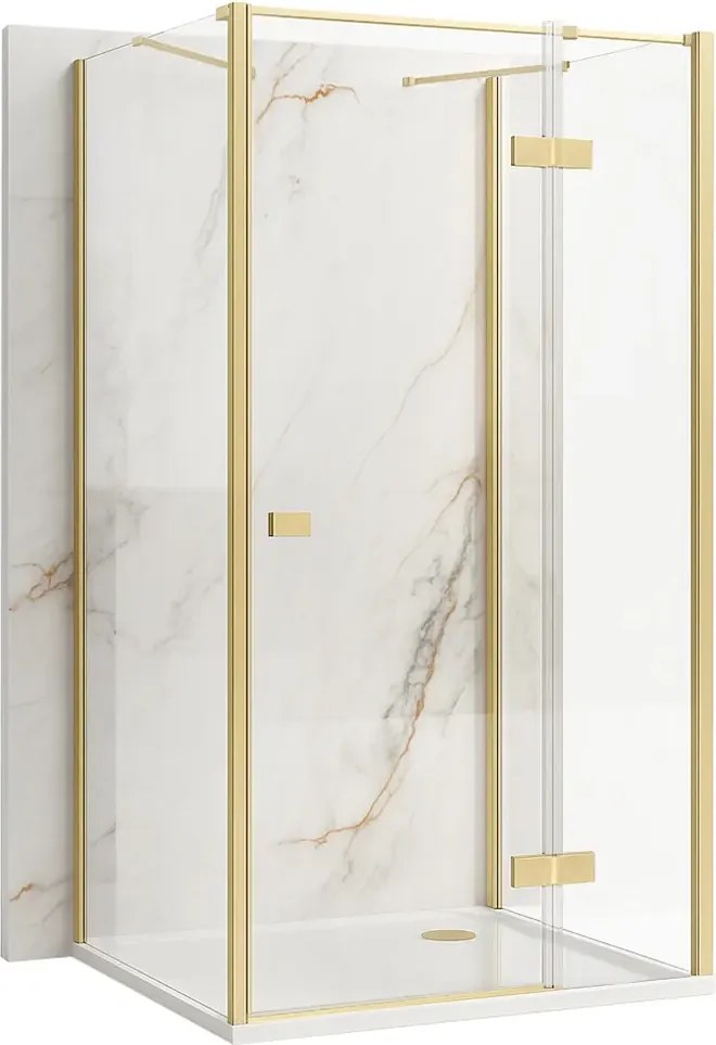 Cabina de dus Rea Atlas 80x90 cu deschidere pe dreapta auriu periat