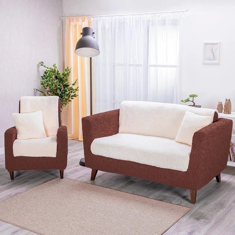 Cuverturi SHERPA crem canapea