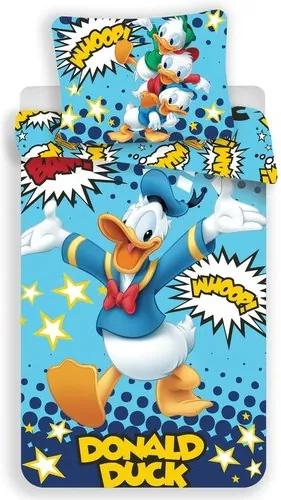 Lenjerie de pat pentru copii Donald Duck 02din flanelă, 140 x 200 cm, 70 x 90 cm